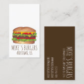 Burger Hamburger Cheeseburger Fast Food Koch Visitenkarte (Vorne/Hinten)