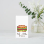 Burger Hamburger Cheeseburger Fast Food Koch Visitenkarte (Stehend Vorderseite)