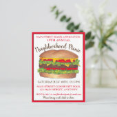 Burger Hamburger Cheeseburger Picnic Cookout Party Einladungspostkarte (Stehend Vorderseite)