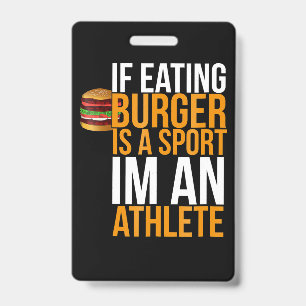 Burger Hamburger GRILLEN Spaß Funny Pun Geschenk I Ausweis