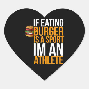 Burger Hamburger GRILLEN Spaß Funny Pun Geschenk I Herz-Aufkleber