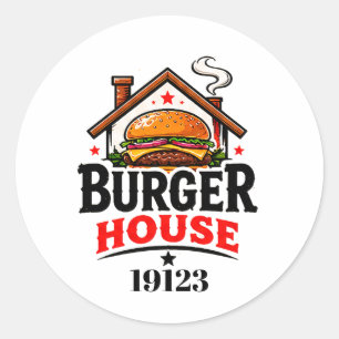 🍔 Burger House Restaurant Küchenpersonal Team 👨‍ Runder Aufkleber