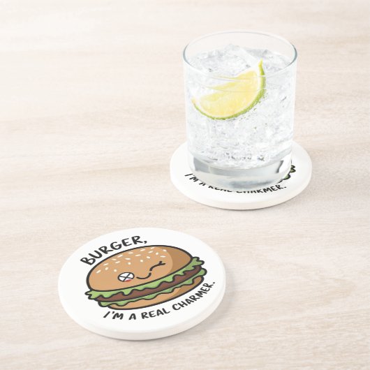 Burger, ich bin ein echter Charmer Getränkeuntersetzer (Seite)
