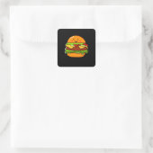 Burger Illustration Quadratischer Aufkleber (Tasche)