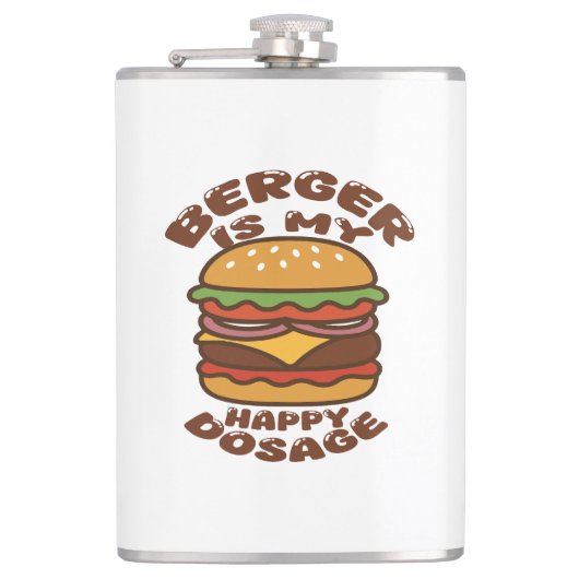 Burger ist mein Vintages Zitat Flachmann (Vorderseite)