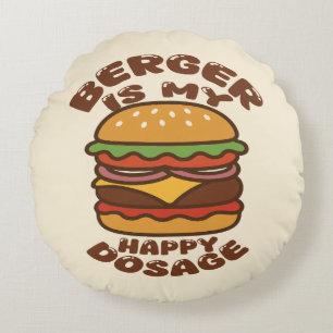Burger ist mein Vintages Zitat Rundes Kissen
