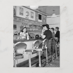 Burger Joint der 40er Jahre Postkarte