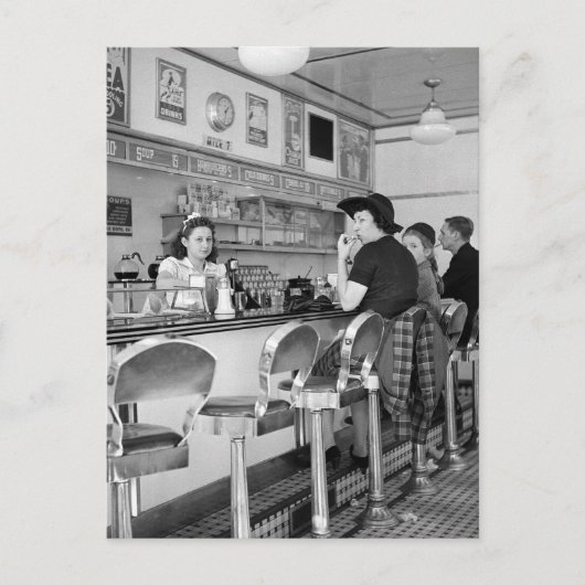 Burger Joint der 40er Jahre Postkarte (Vorderseite)