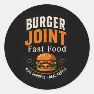 🍔 Burger Joint Personal Fast-Food-Restaurant-Team Runder Aufkleber