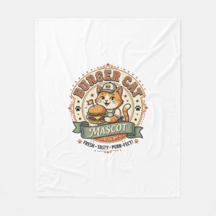 Burger-Katzen-Maskottchen Katze Fast-Food-Maskottc Fleecedecke