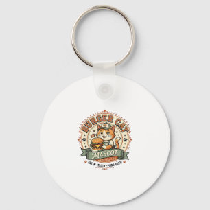Burger-Katzen-Maskottchen Katze Fast-Food-Maskottc Schlüsselanhänger