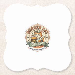 Burger-Katzen-Maskottchen Katze Fast-Food-Maskottc Untersetzer