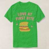 Burger-Liebe auf den ersten Blick lustig T-Shirt (Design vorne)