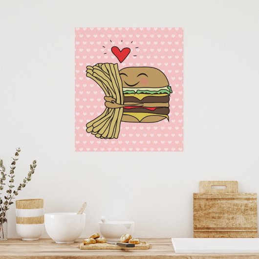 Burger Lieben Fries Poster (Küche)
