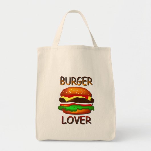 Burger Lover Hamburger Grocery Tote Bag Tragetasche (Vorne)