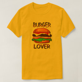 Burger Lover Hamburger Mens Gold T - Shirt