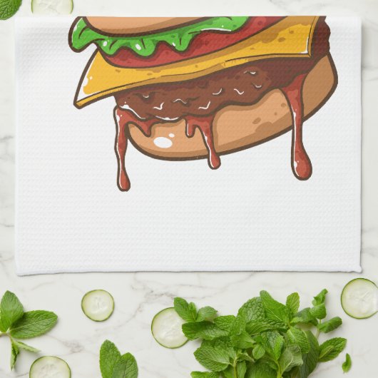 Burger Lovers Geschirrtuch (Gefaltet)