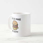Burger machen mich glücklich kaffeetasse (Vorderseite Links)