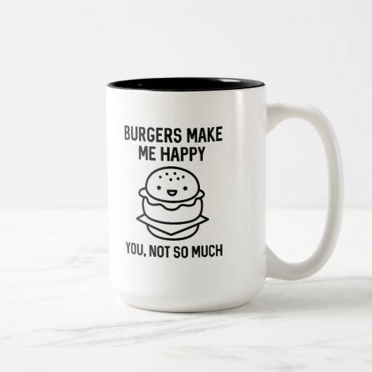 Burger machen mich glücklich zweifarbige tasse (Rechts)