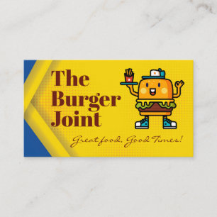Burger-Maskottchen Restaurant Visitenkarte