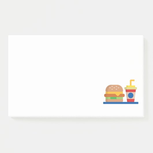 Burger Meal Post-it Klebezettel (Vorderseite)