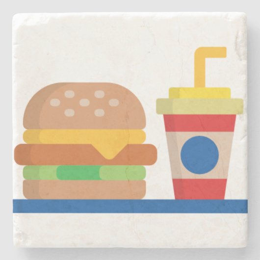 Burger Meal Steinuntersetzer (Vorderseite)