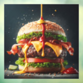 Burger mit Spritzsoße Fensteraufkleber (Blatt 3)