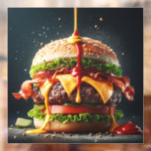 Burger mit Spritzsoße Fensteraufkleber (Blatt 2)