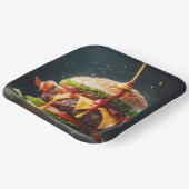 Burger mit Spritzsoße Pappteller (Gewinkelt)