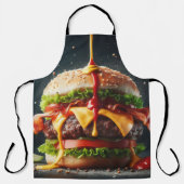 Burger mit Spritzsoße Schürze (Vorderseite)