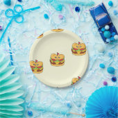 Burger-Muster für Lebensmittelzeichen Pappteller (Party)