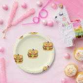 Burger-Muster für Lebensmittelzeichen Pappteller (Party)