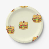 Burger-Muster für Lebensmittelzeichen Pappteller (Vorderseite)