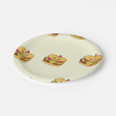 Burger-Muster für Lebensmittelzeichen Pappteller (Schrägansicht)