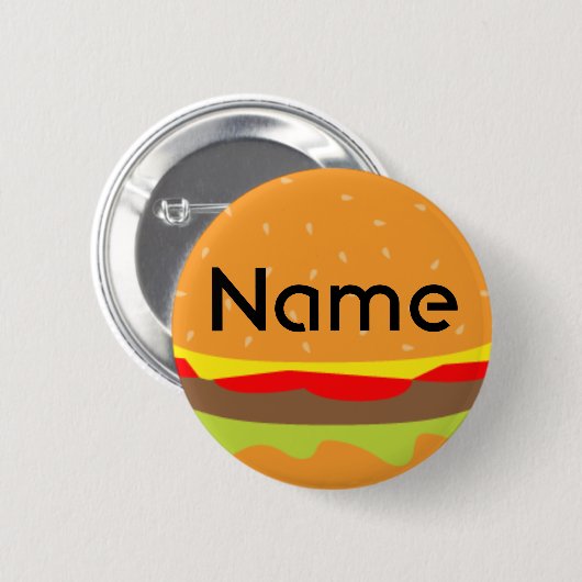 Burger-Namensumbau-Abzeichen Button (Vorne & Hinten)