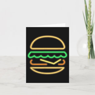 Burger Neon - Stil eines Clic 80er Retro Neon-Zeic Karte