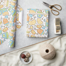 Burger-niedliches Wrapping-Papier