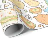 Burger-niedliches Wrapping-Papier Geschenkpapier (Rolleneckpunkt)