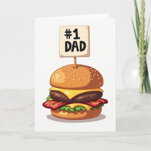 Burger Nummer Eins Papa Vater Karte (Vorderseite)