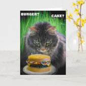 Burger oder Kuchen für Ihren Geburtstag? Karte (Gelbe Blume)