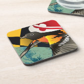 Bürger Oriole, Marylands Staats-Vogel Getränkeuntersetzer (Linke Seite)