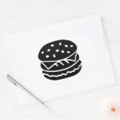 Burger Ovaler Aufkleber (Umschlag)
