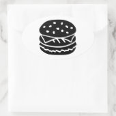 Burger Ovaler Aufkleber (Tasche)