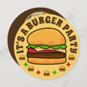 Burger Party Einladung zum Geburtstag (Vorne/Hinten)