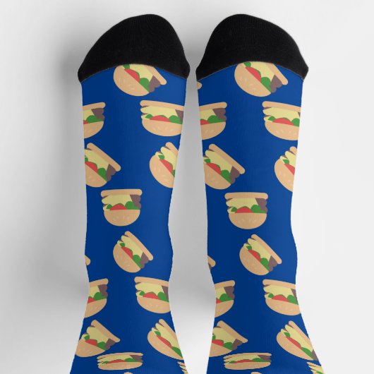 Burger Party Restaurant Muster Socken (Oben)