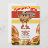 Burger Party Themed Invitation Einladung (Vorderseite)