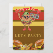 Burger Party Themed Invitation Einladung (Rückseite)