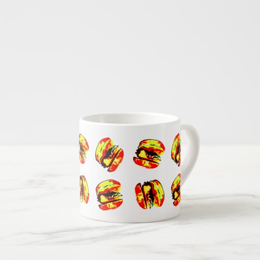 Burger Pattern Espressotasse (Vorderseite Rechts)