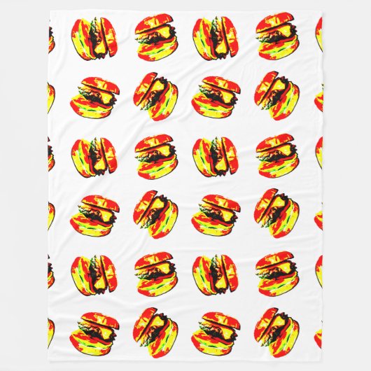 Burger Pattern Fleecedecke (Vorderseite)