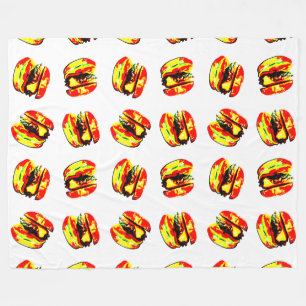 Burger Pattern Fleecedecke